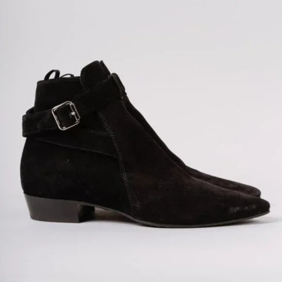 Miu Miu Suede Buckled Ankle Boots - Picture 1 of 7